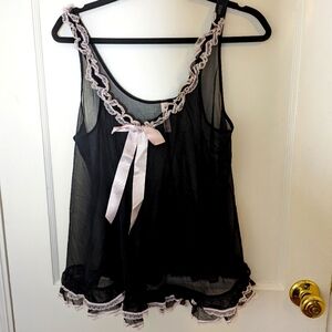 Victoria's Secret Pink and black babydoll lingerie